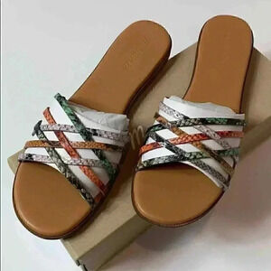 Madewell Tracie Crisscross Snake Slide Sandal Size 10 NEW